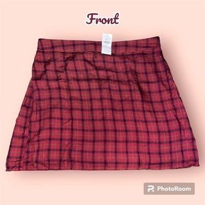 American Eagle red black + yellow skater skirt size L new with tag elastic band